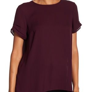 Plum Short pinched sleeve blouse